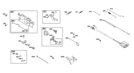 Controls Group Diagram and Parts List for 356447-0641-G1 200000 - 399999 Briggs and Stratton Engine